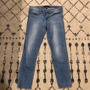 Light wash crop skinnies